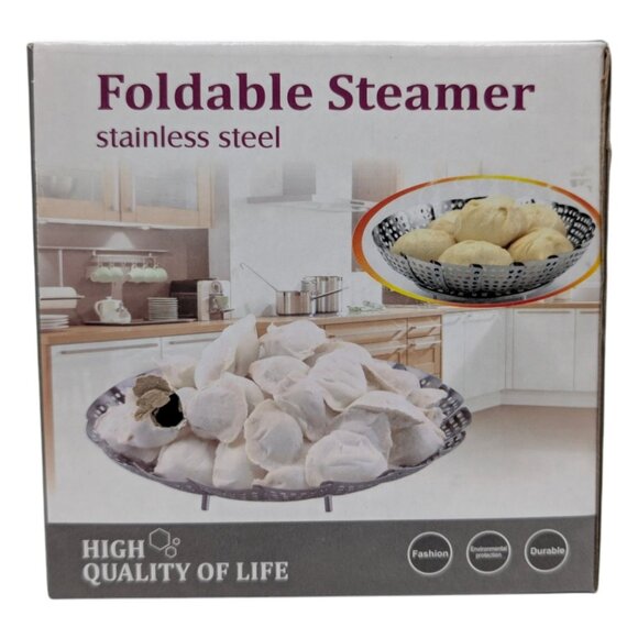 Sayfine Foldable Vegetable Steamer Basket Stainless Steel Expandable 10.5" - Picture 4 of 14